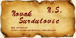 Novak Surdulović vizit kartica